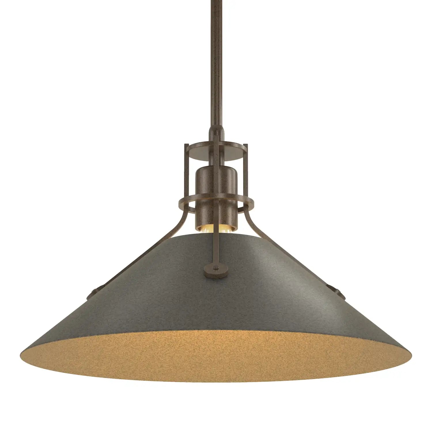 HUBBARDTON FORGE, HENRY STEEL SHADE PENDANT, PENDANT LIGHT
