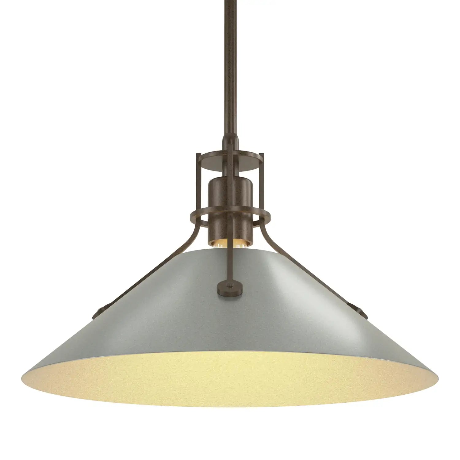 HUBBARDTON FORGE, HENRY STEEL SHADE PENDANT, PENDANT LIGHT