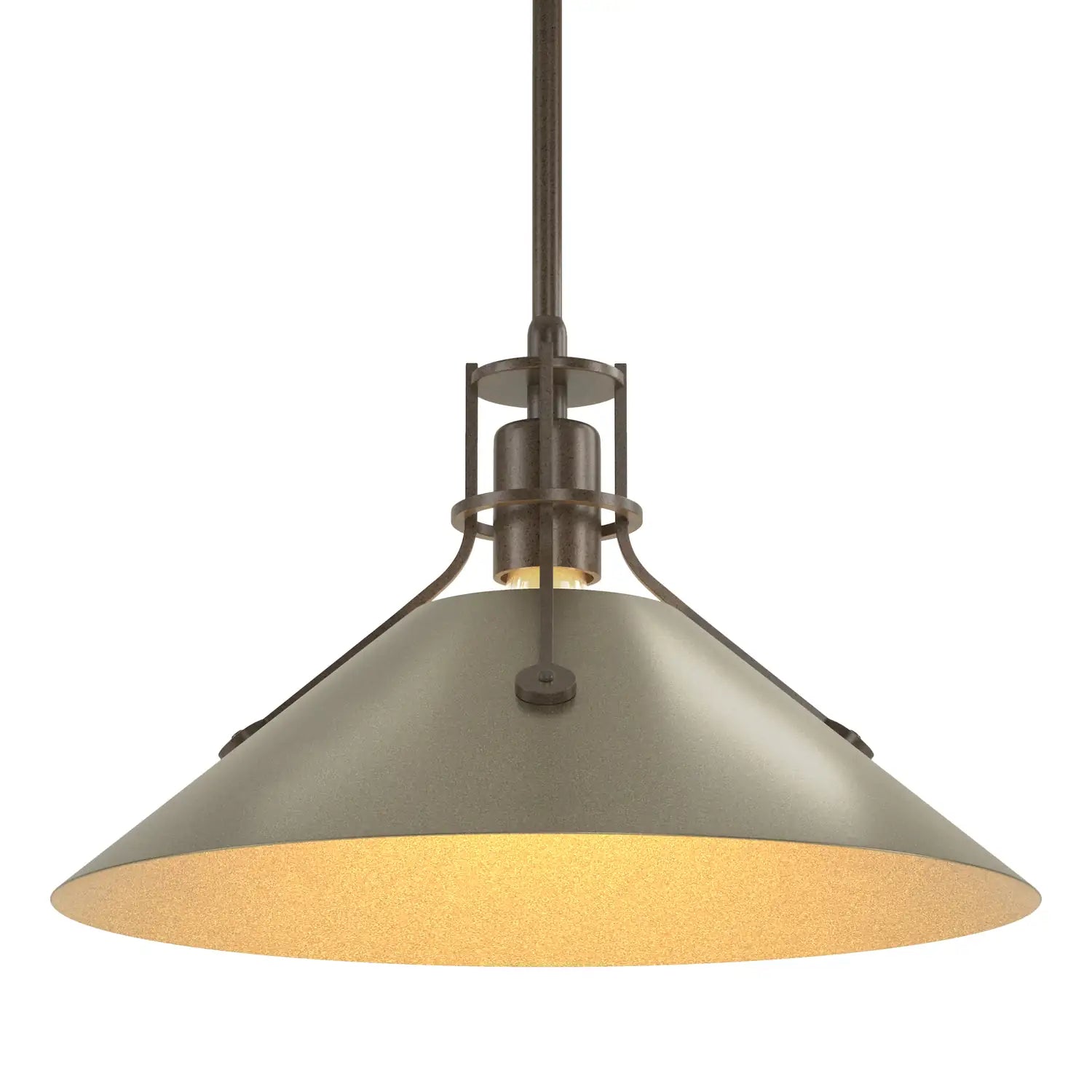 HUBBARDTON FORGE, HENRY STEEL SHADE PENDANT, PENDANT LIGHT