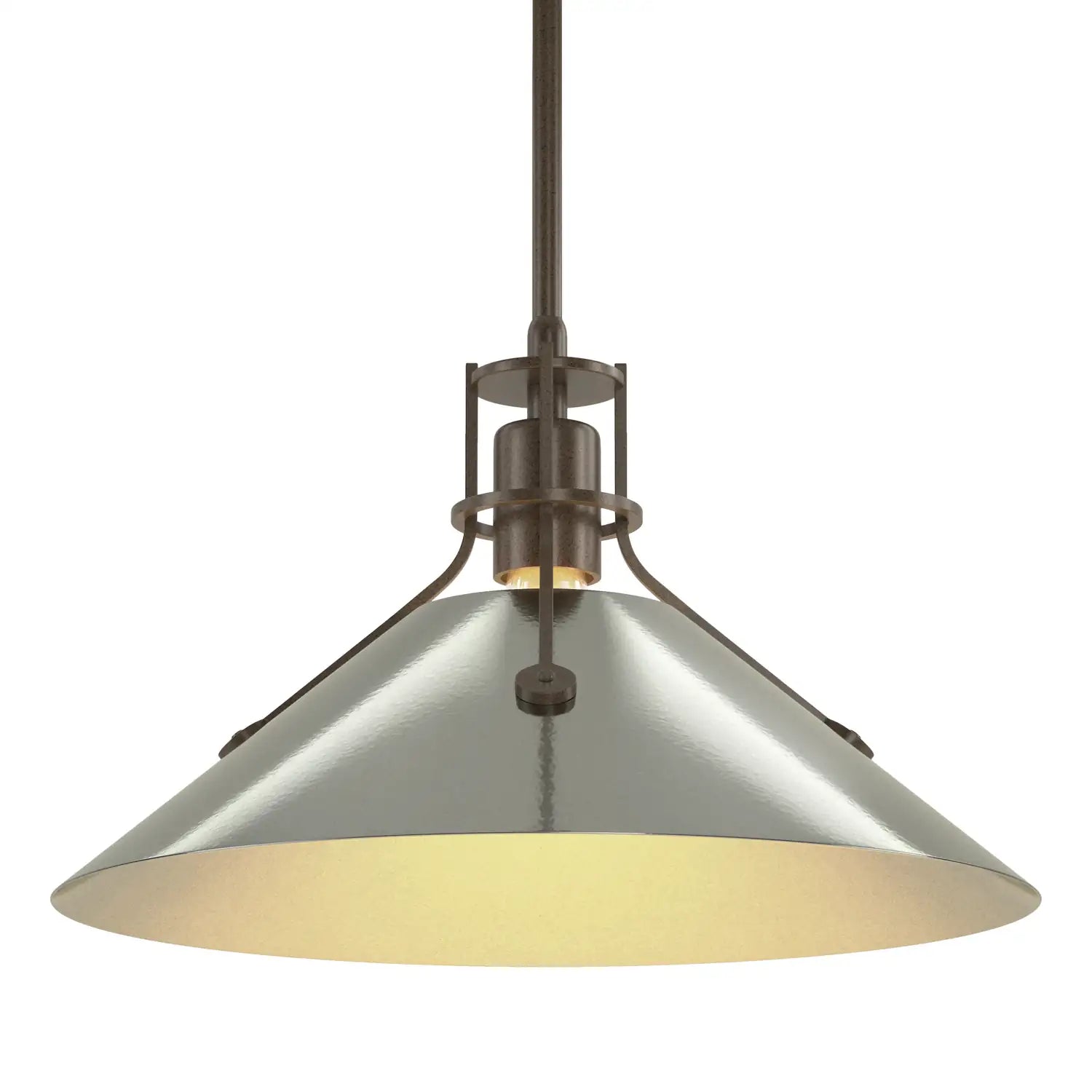 HUBBARDTON FORGE, HENRY STEEL SHADE PENDANT, PENDANT LIGHT