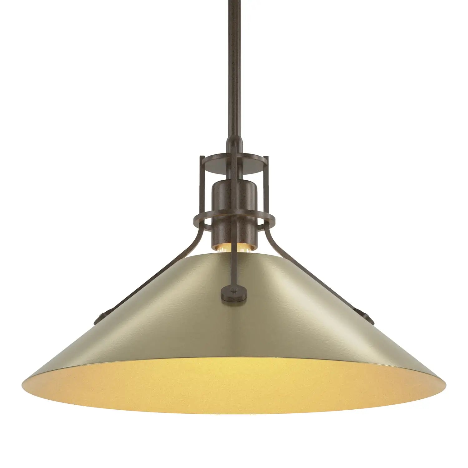 HUBBARDTON FORGE, HENRY STEEL SHADE PENDANT, PENDANT LIGHT