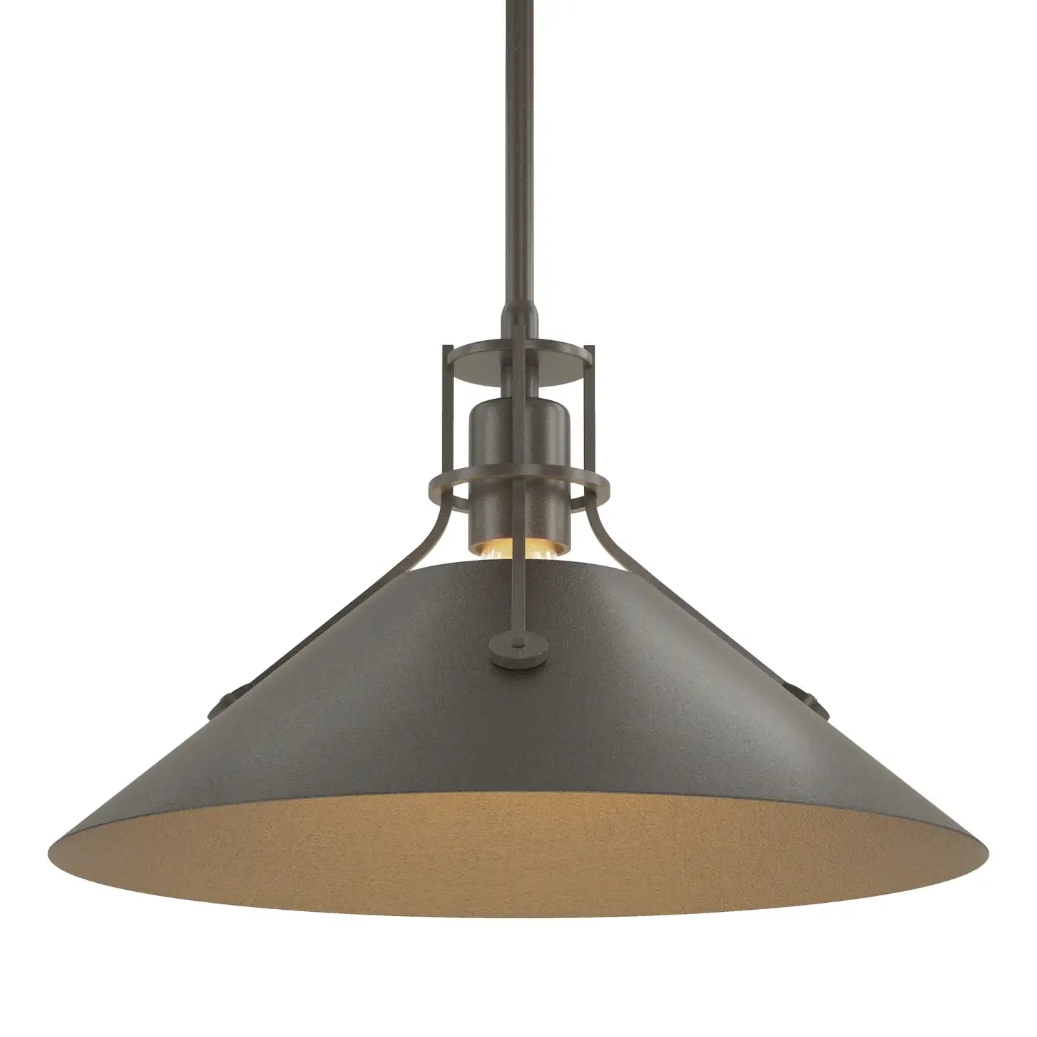 HUBBARDTON FORGE, HENRY STEEL SHADE PENDANT, PENDANT LIGHT