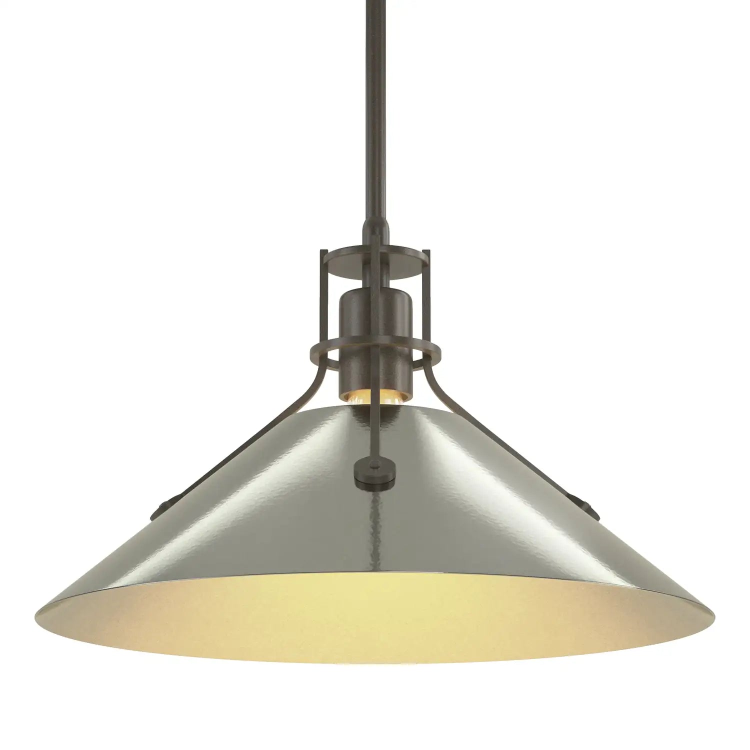 HUBBARDTON FORGE, HENRY STEEL SHADE PENDANT, PENDANT LIGHT