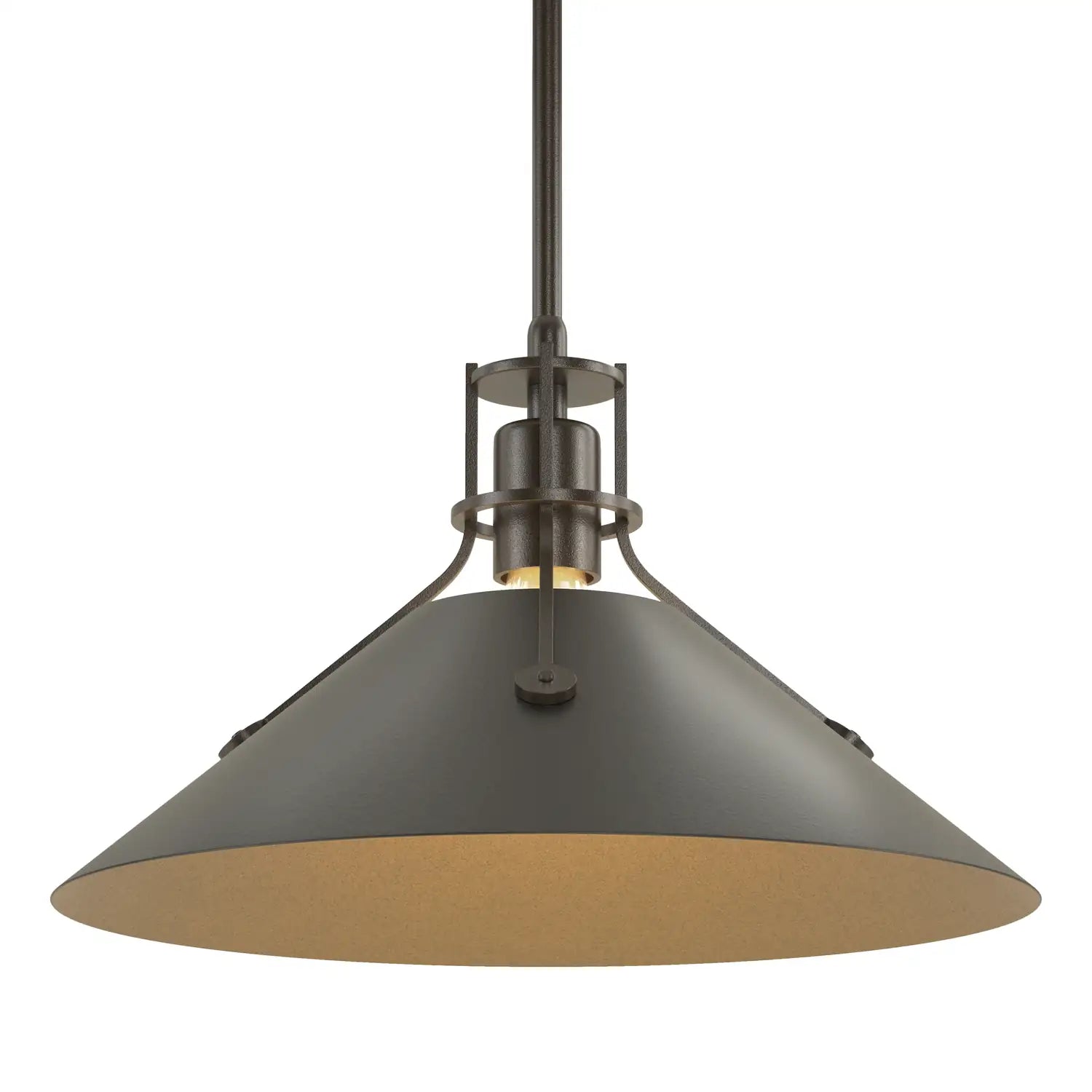 HUBBARDTON FORGE, HENRY STEEL SHADE PENDANT, PENDANT LIGHT