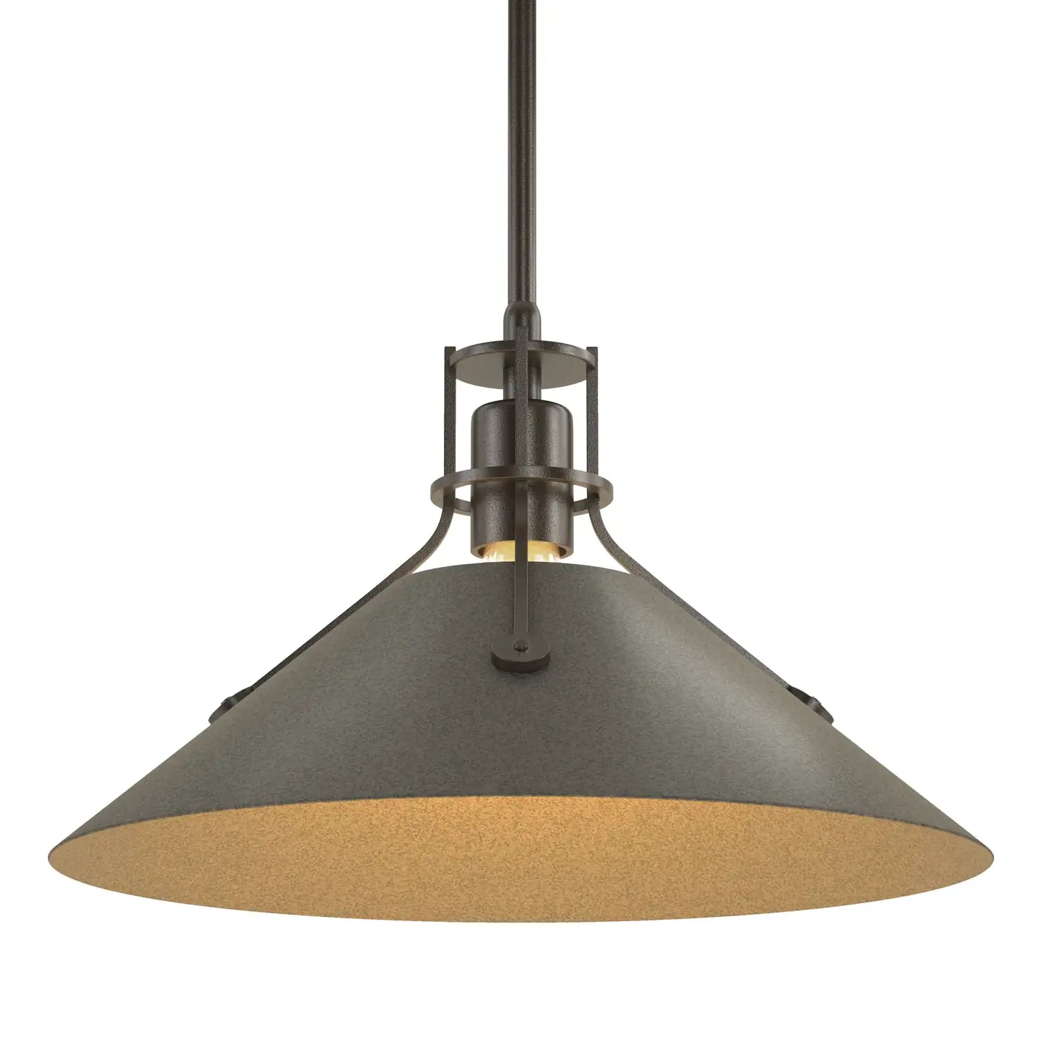 HUBBARDTON FORGE, HENRY STEEL SHADE PENDANT, PENDANT LIGHT