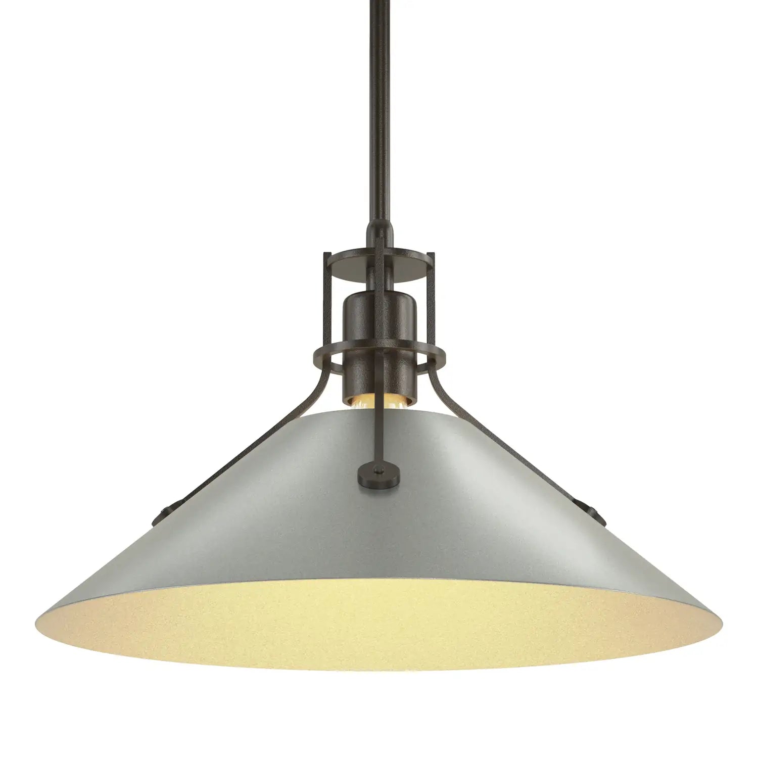 HUBBARDTON FORGE, HENRY STEEL SHADE PENDANT, PENDANT LIGHT