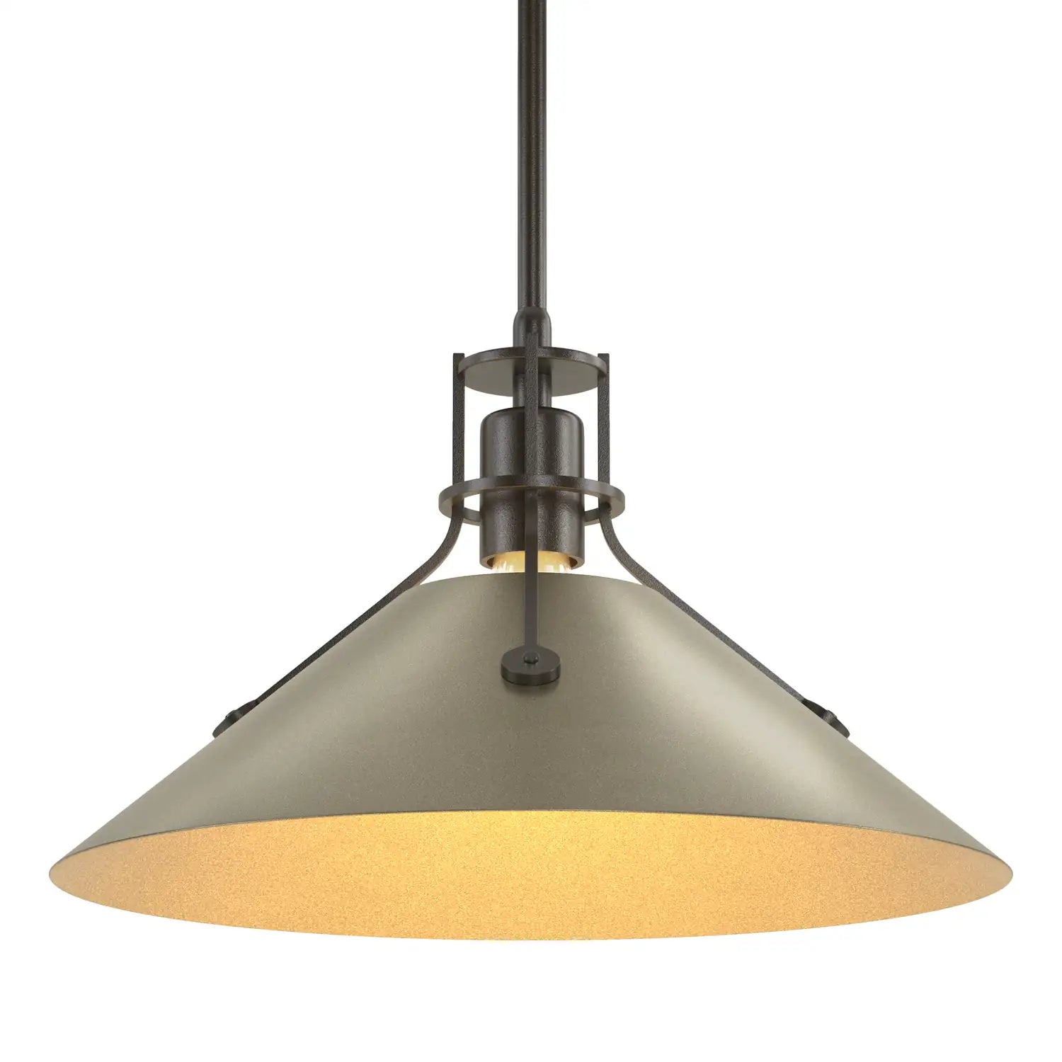 HUBBARDTON FORGE, HENRY STEEL SHADE PENDANT, PENDANT LIGHT