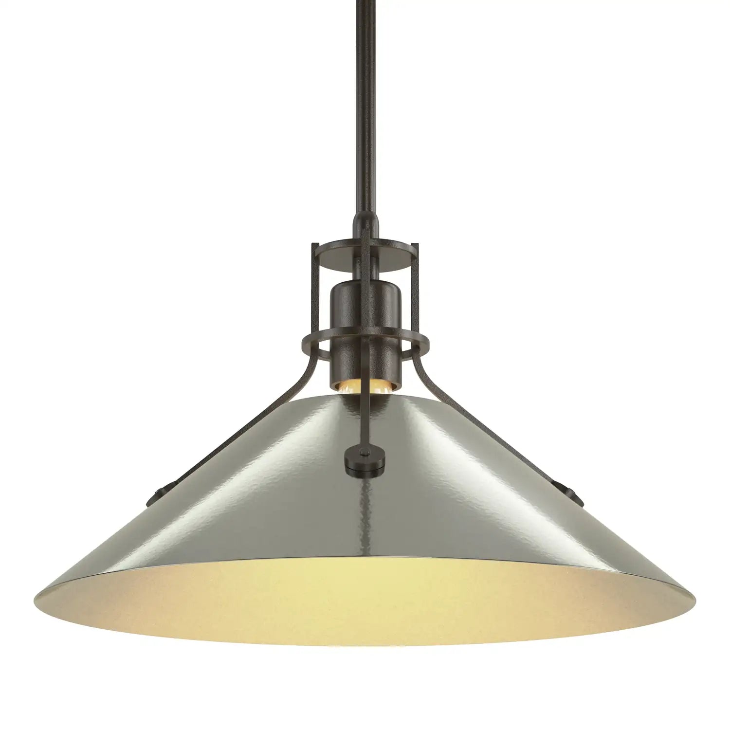 HUBBARDTON FORGE, HENRY STEEL SHADE PENDANT, PENDANT LIGHT