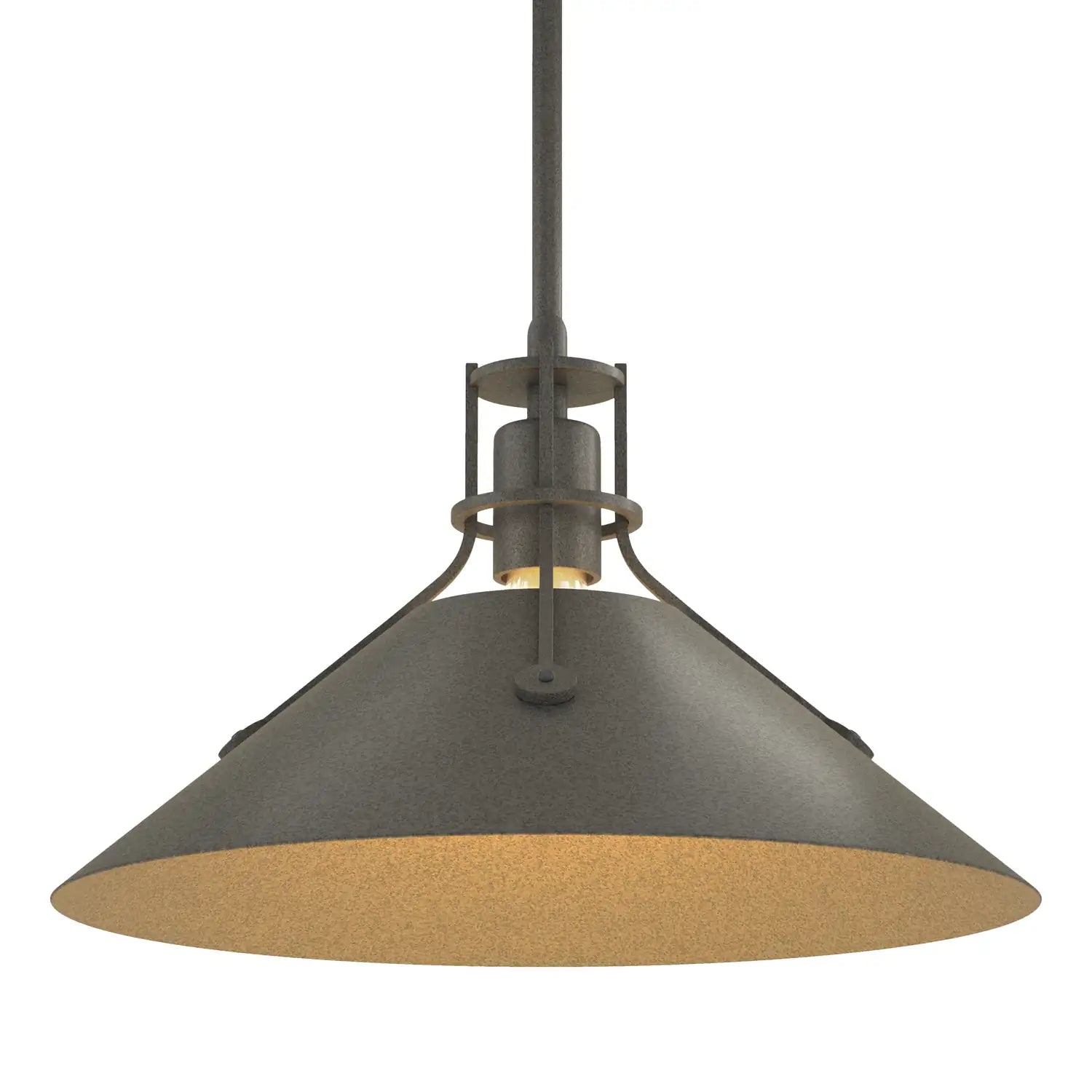 HUBBARDTON FORGE, HENRY STEEL SHADE PENDANT, PENDANT LIGHT