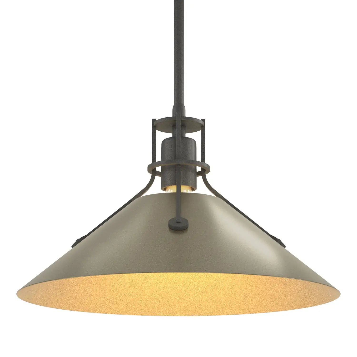 HUBBARDTON FORGE, HENRY STEEL SHADE PENDANT, PENDANT LIGHT