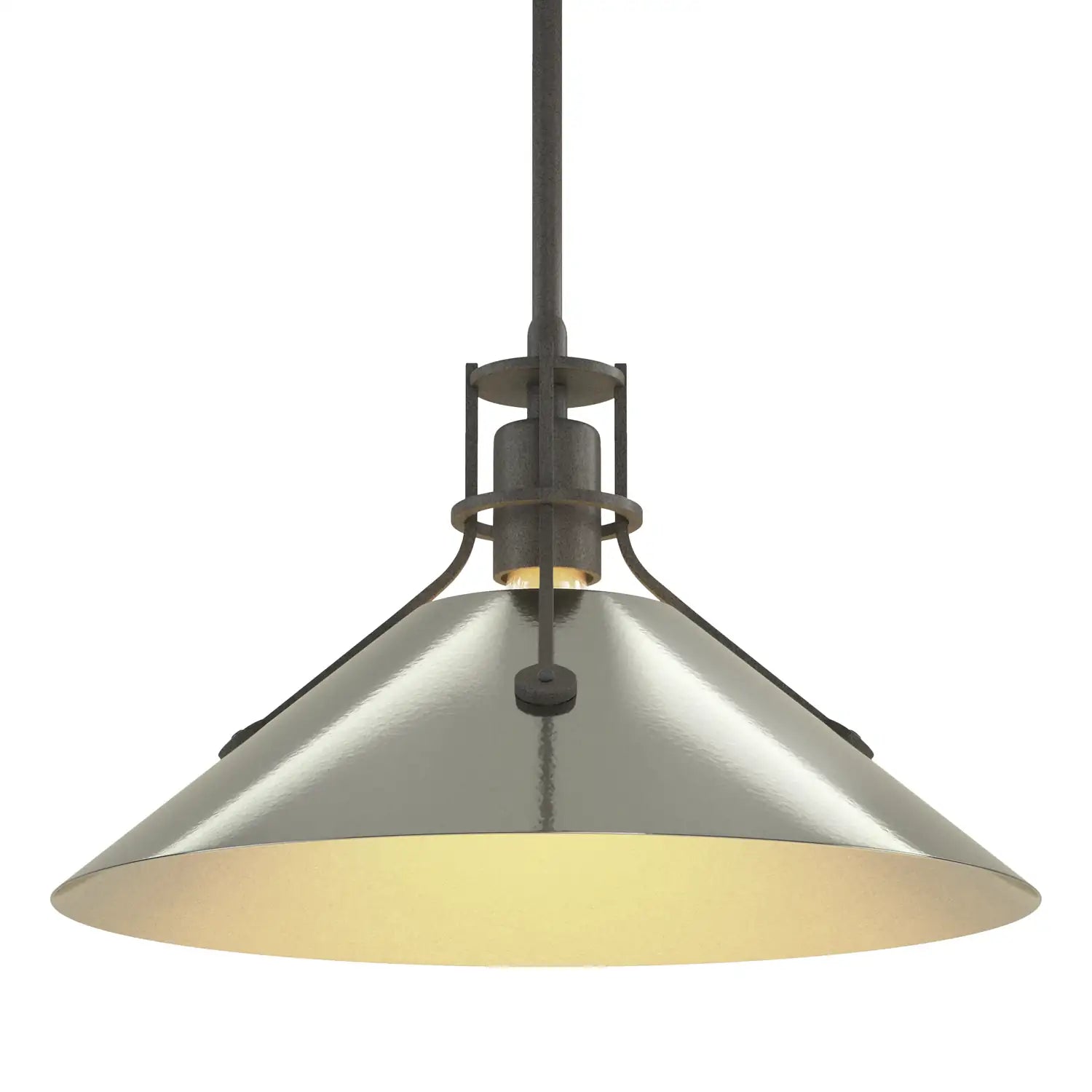 HUBBARDTON FORGE, HENRY STEEL SHADE PENDANT, PENDANT LIGHT