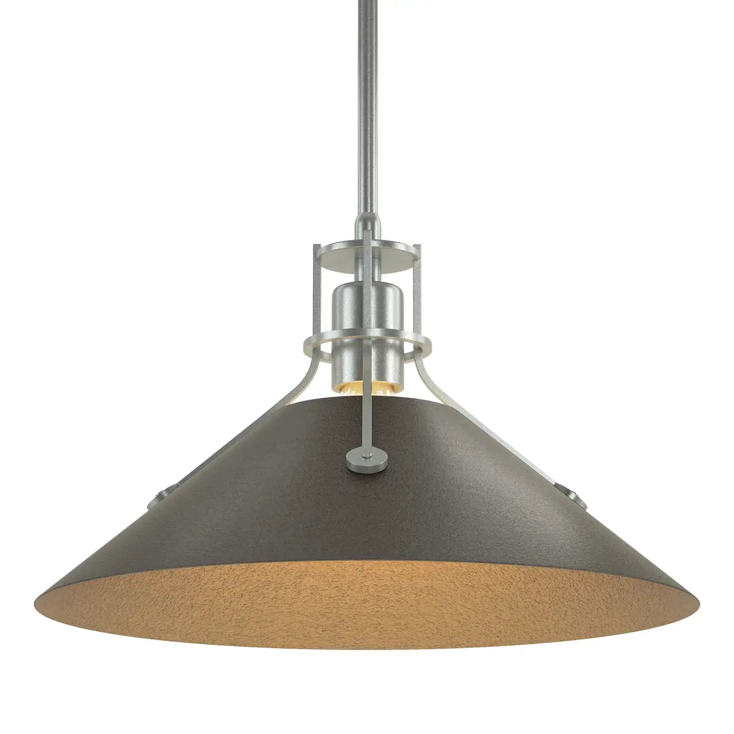 HUBBARDTON FORGE, HENRY STEEL SHADE PENDANT, PENDANT LIGHT