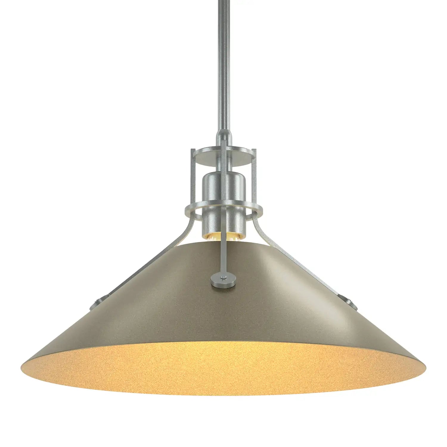 HUBBARDTON FORGE, HENRY STEEL SHADE PENDANT, PENDANT LIGHT