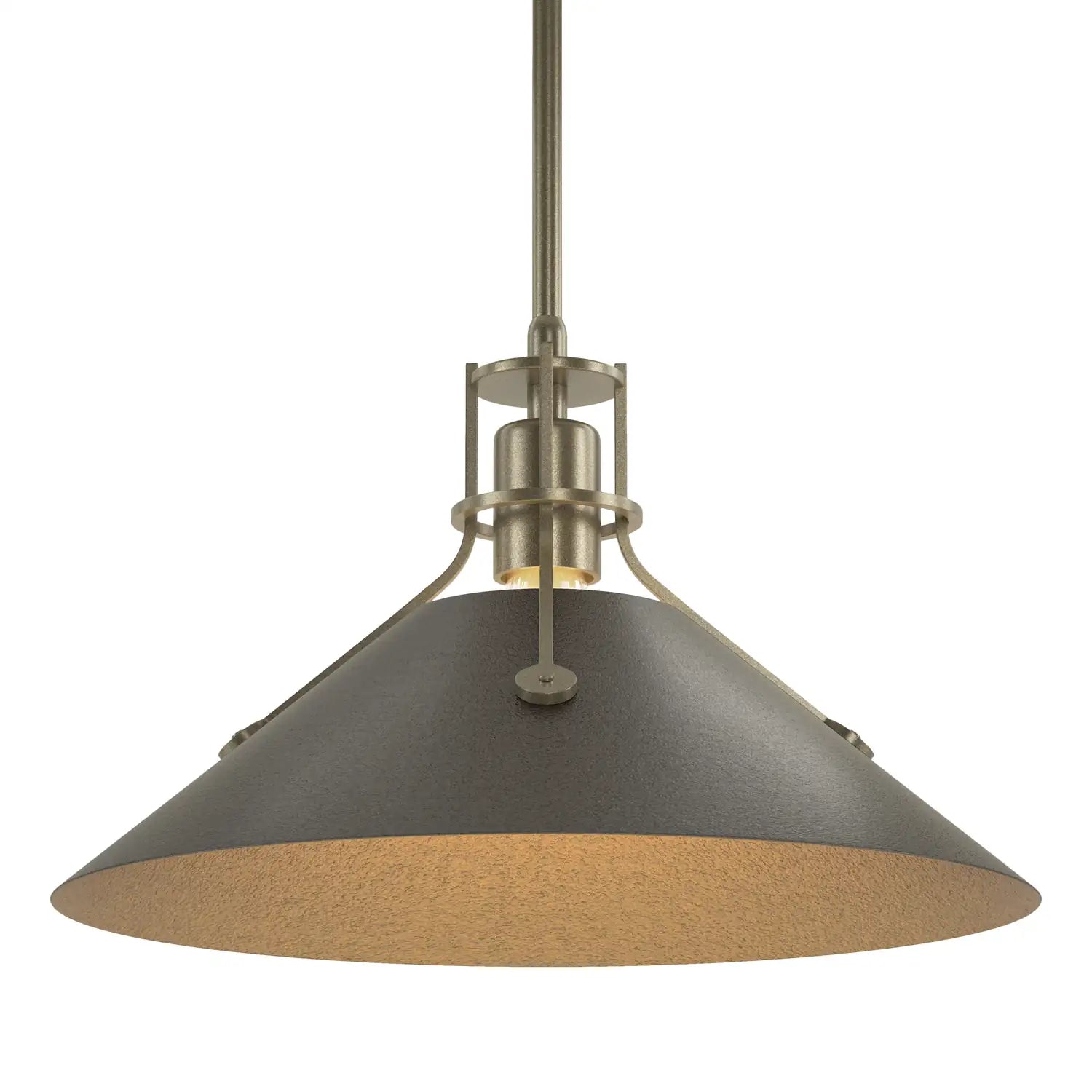 HUBBARDTON FORGE, HENRY STEEL SHADE PENDANT, PENDANT LIGHT