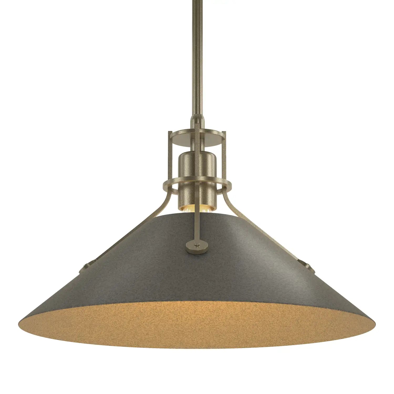 HUBBARDTON FORGE, HENRY STEEL SHADE PENDANT, PENDANT LIGHT