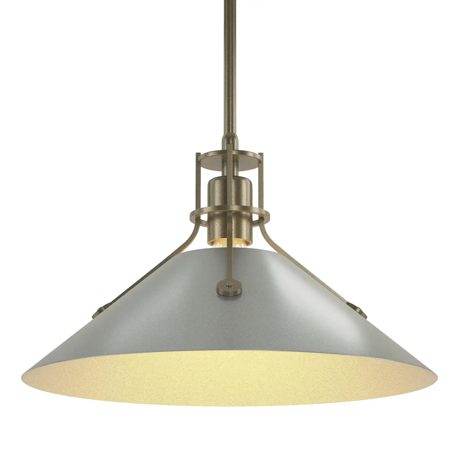 HUBBARDTON FORGE, HENRY STEEL SHADE PENDANT, PENDANT LIGHT