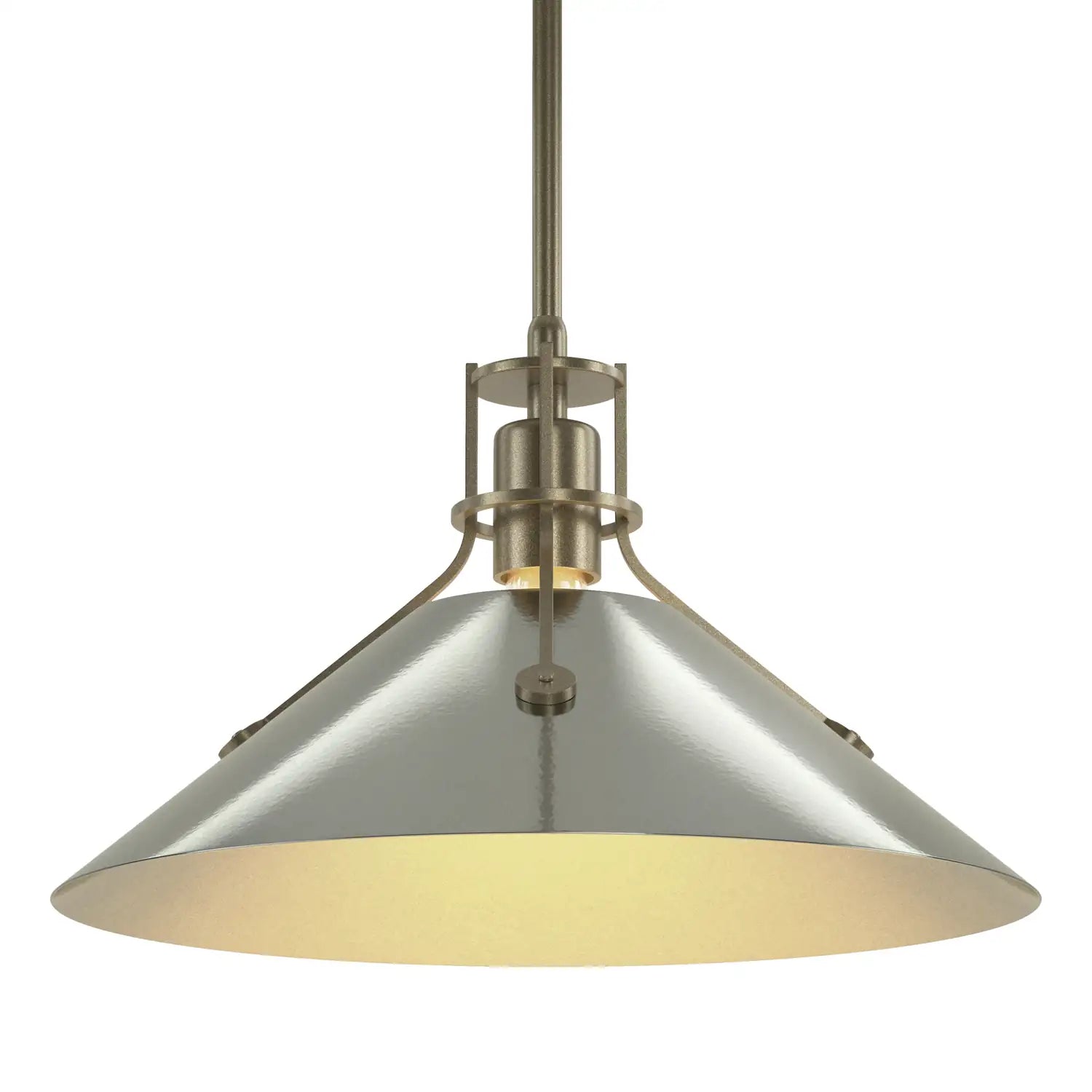 HUBBARDTON FORGE, HENRY STEEL SHADE PENDANT, PENDANT LIGHT