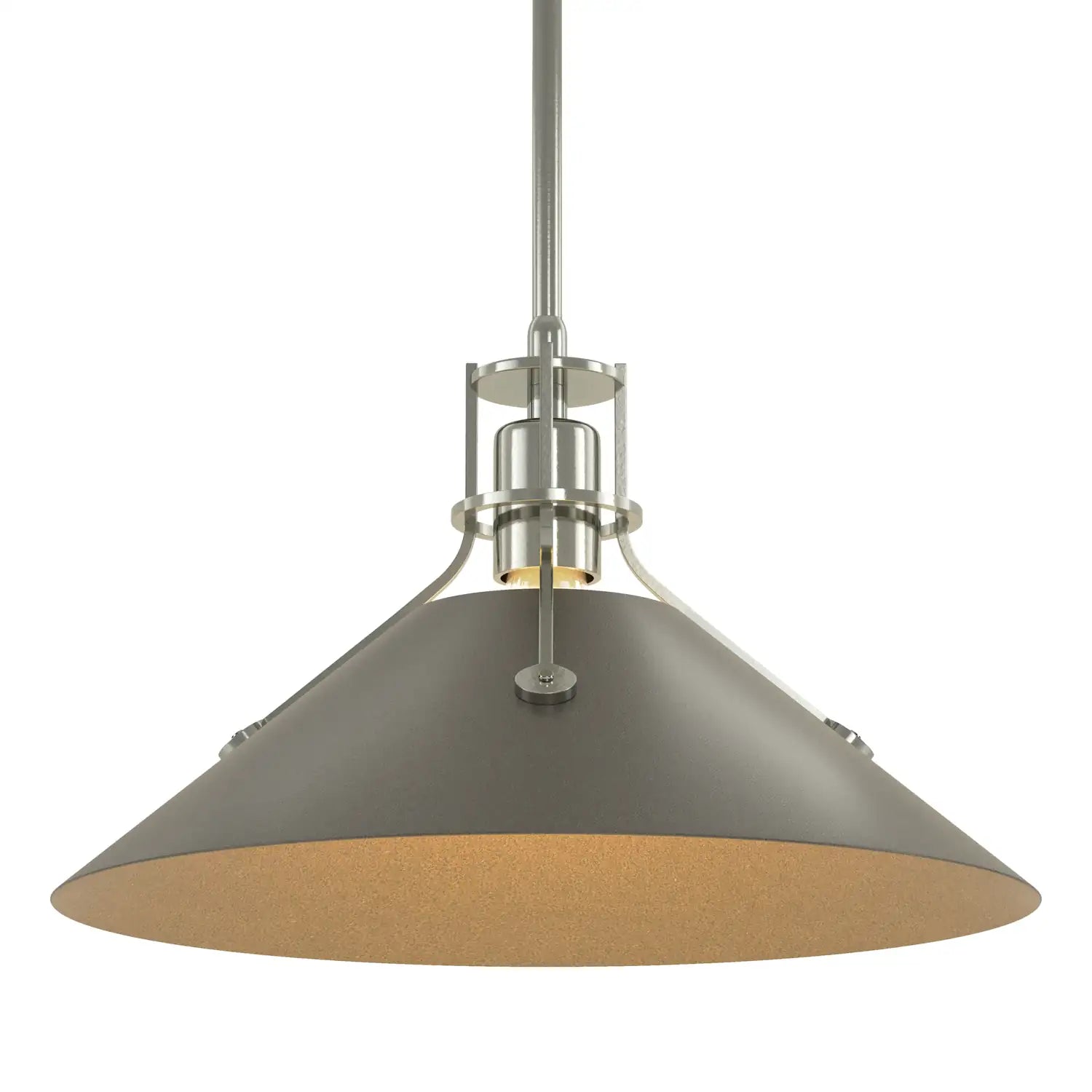 HUBBARDTON FORGE, HENRY STEEL SHADE PENDANT, PENDANT LIGHT