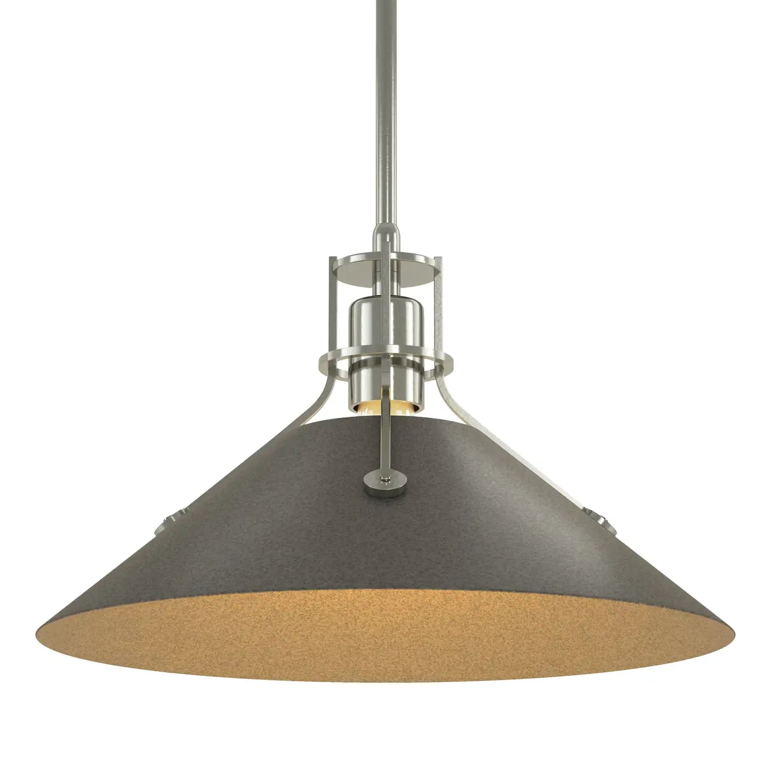 HUBBARDTON FORGE, HENRY STEEL SHADE PENDANT, PENDANT LIGHT