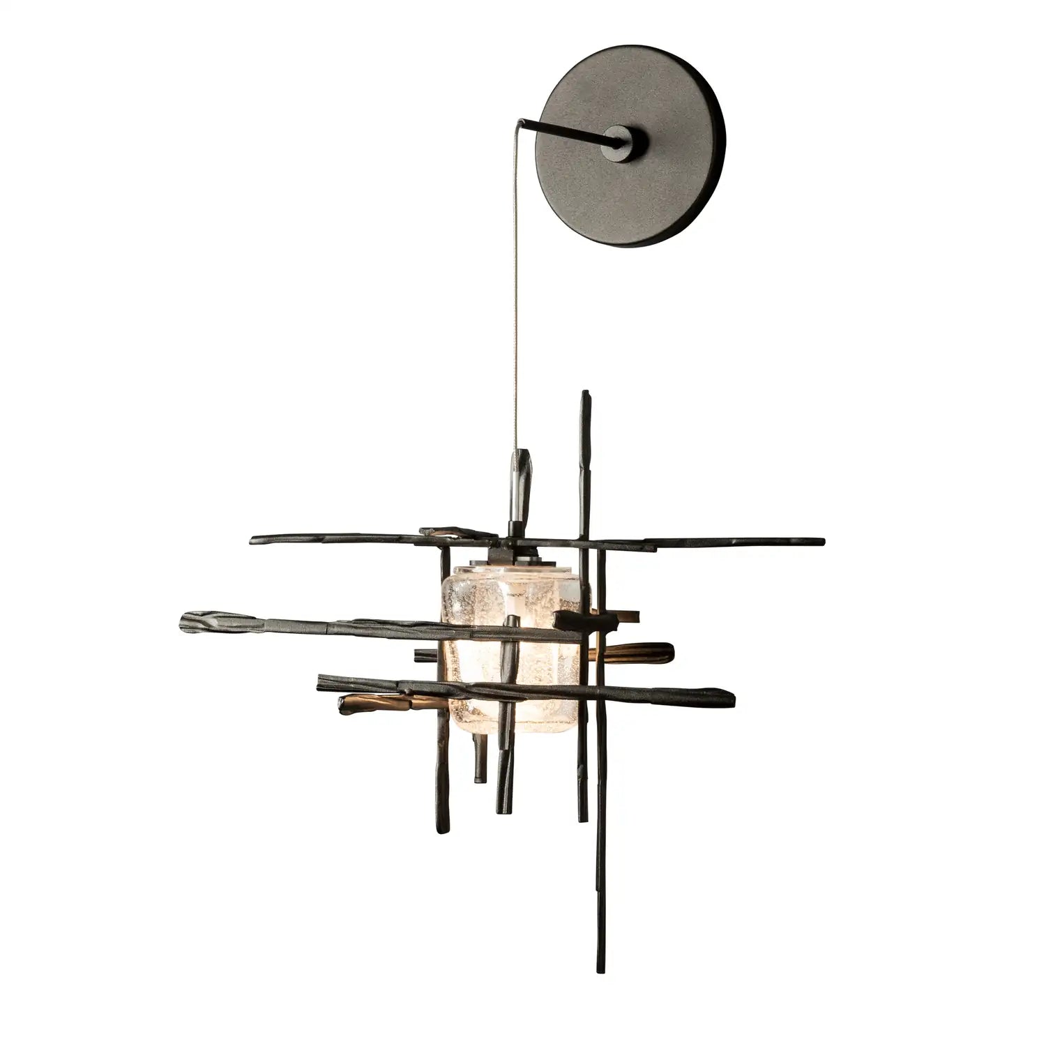 Hubbardton Forge, Tura Seeded Glass Low Voltage Sconce, WALL SCONCES