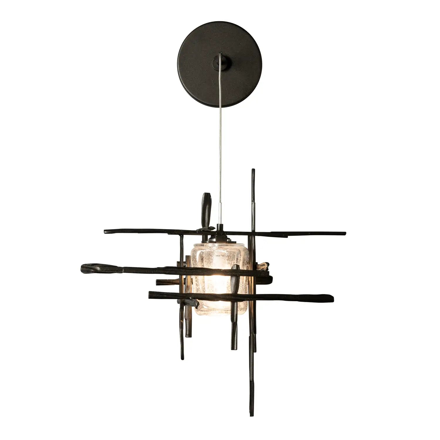 Hubbardton Forge, Tura Seeded Glass Low Voltage Sconce, WALL SCONCES