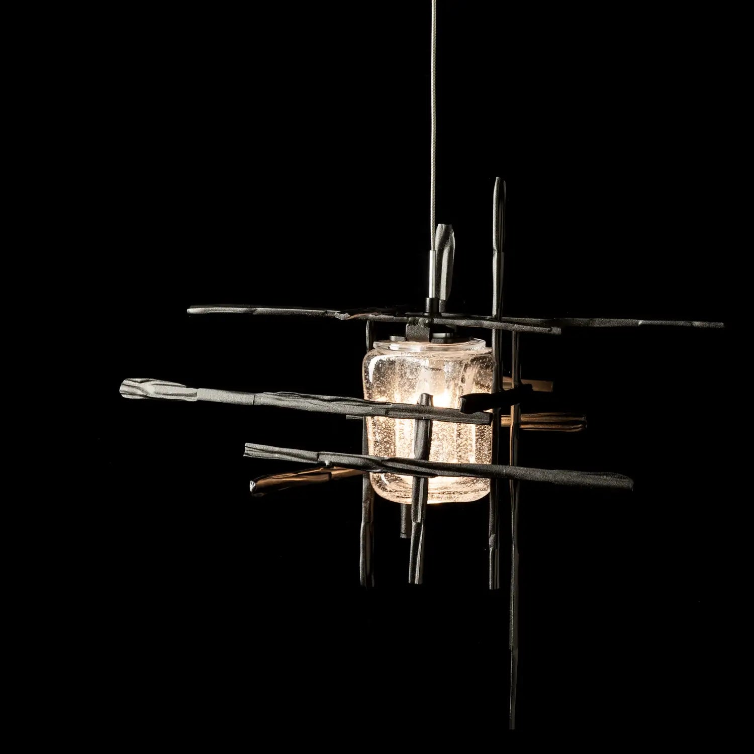 Hubbardton Forge, Tura Seeded Glass Low Voltage Sconce, WALL SCONCES