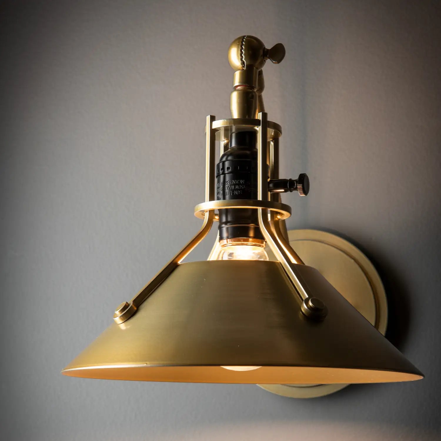 Hubbardton Forge, Henry Swing Arm Metal Shade Sconce, WALL SCONCES