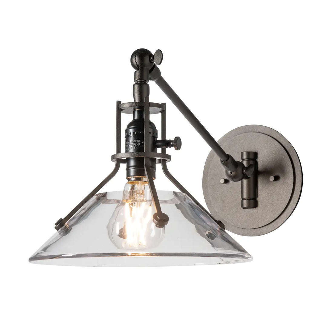 Hubbardton Forge, Henry Swing Arm Glass Shade Sconce, WALL SCONCES