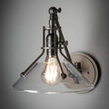HUBBARDTON FORGE, HENRY SWING ARM GLASS SHADE SCONCE, WALL SCONCES