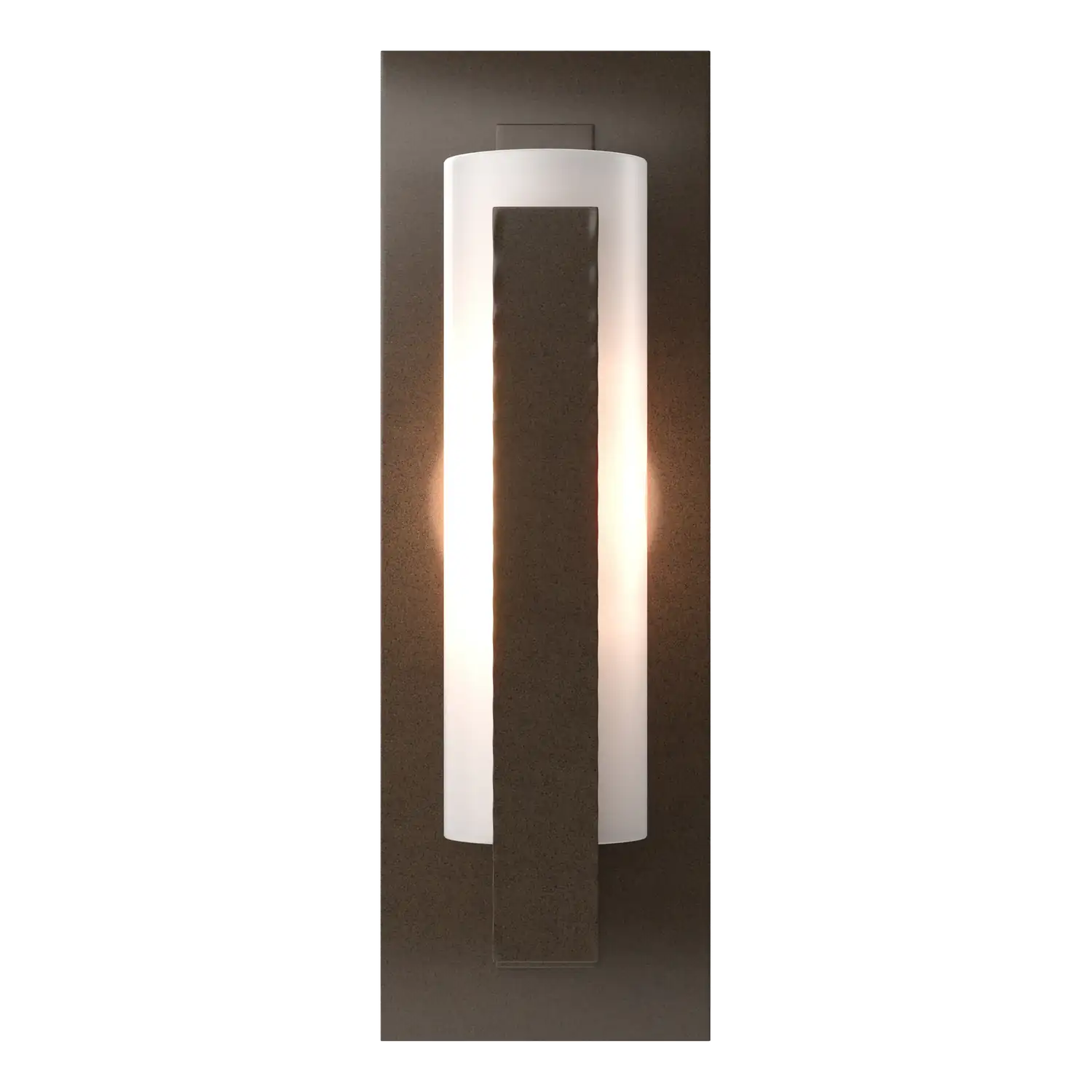 Hubbardton Forge, Forged Vertical Bar Sconce - Steel Backplate, WALL SCONCES