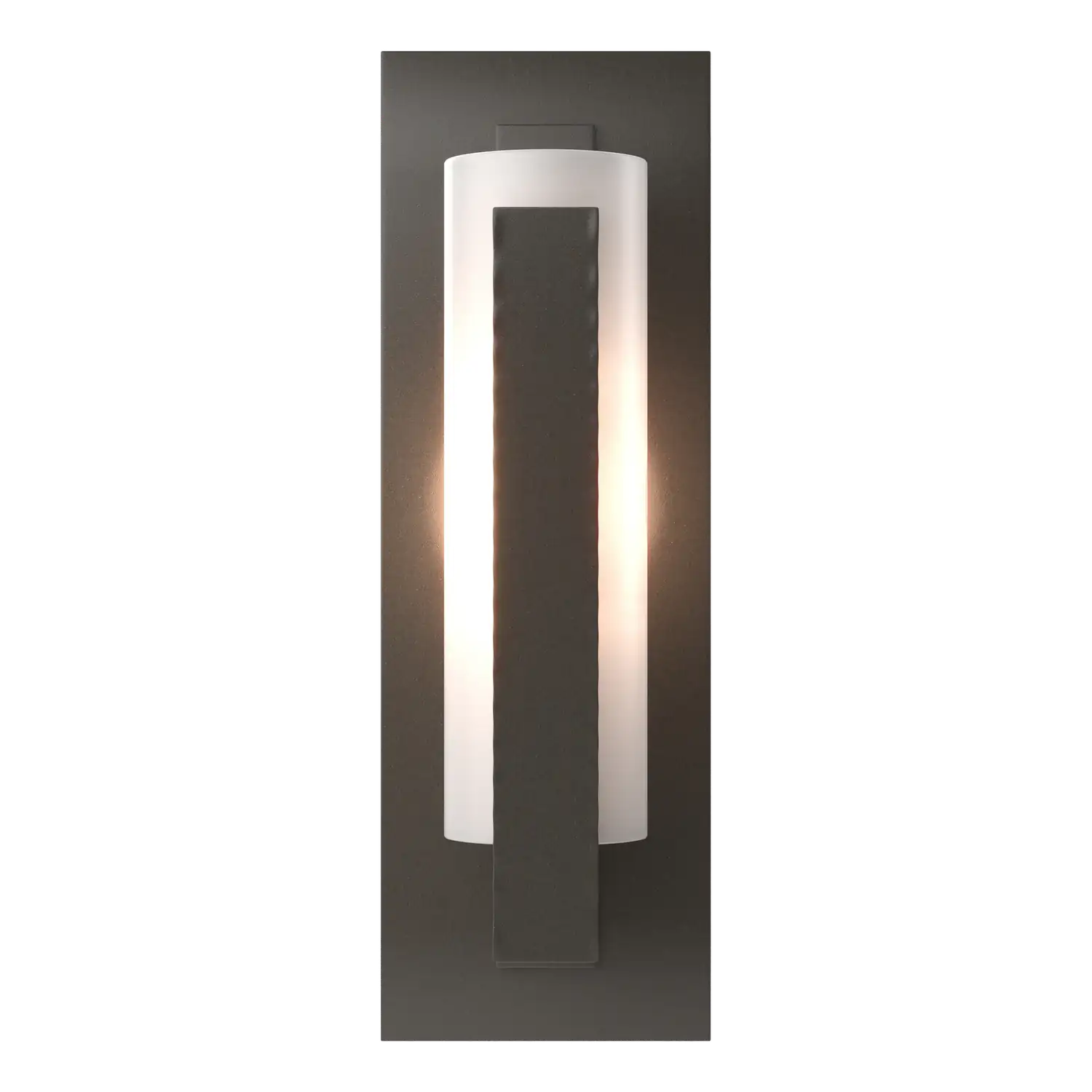 Hubbardton Forge, Forged Vertical Bar Sconce - Steel Backplate, WALL SCONCES