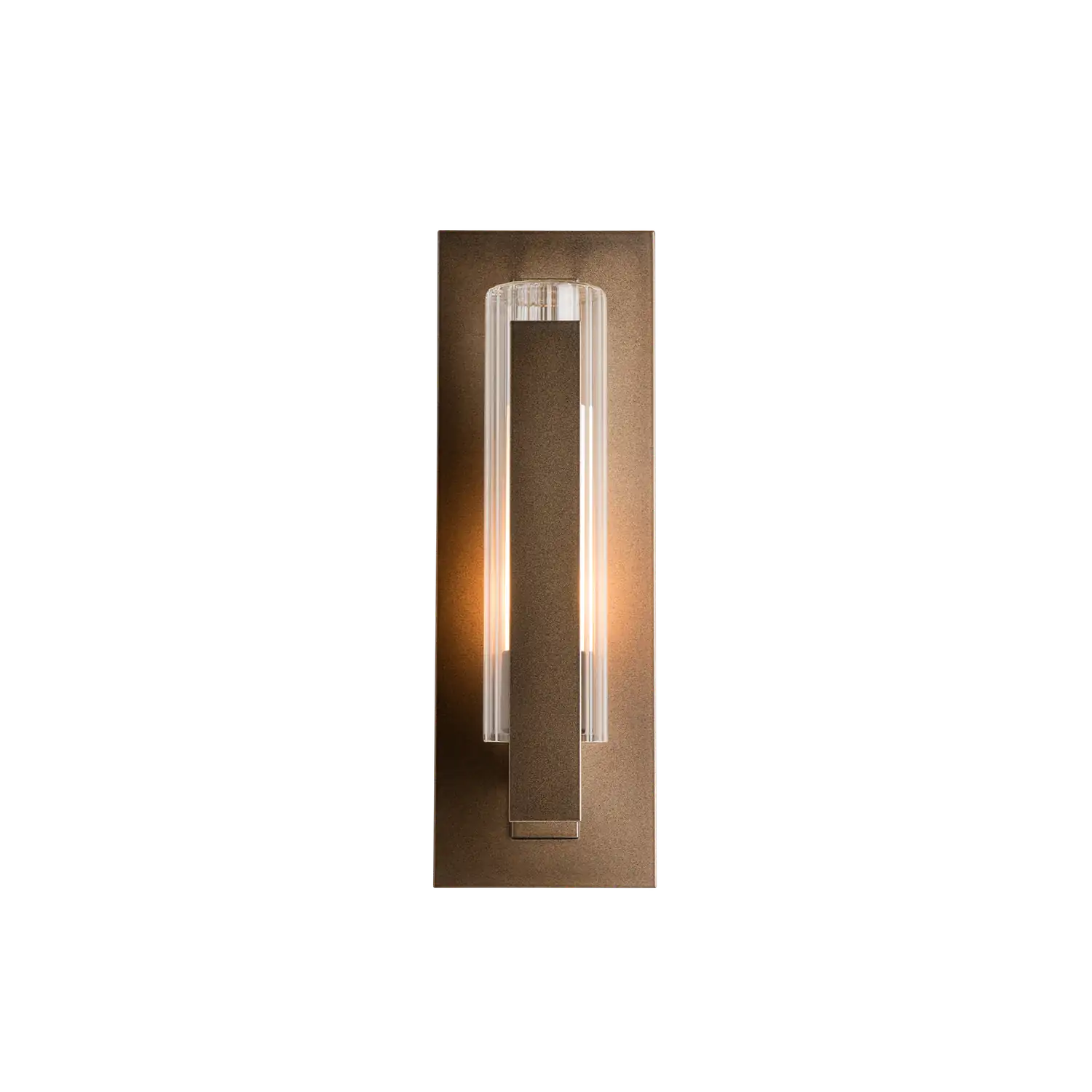 HUBBARDTON FORGE VERTICAL BAR FLUTED GLASS OUTDOOR SCONCE