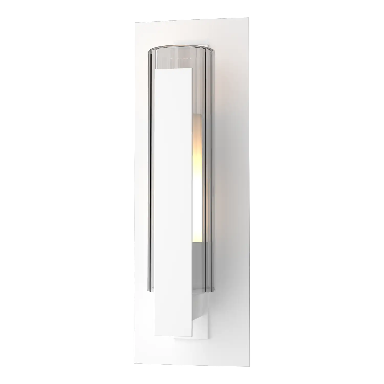 HUBBARDTON FORGE VERTICAL BAR FLUTED GLASS OUTDOOR SCONCE