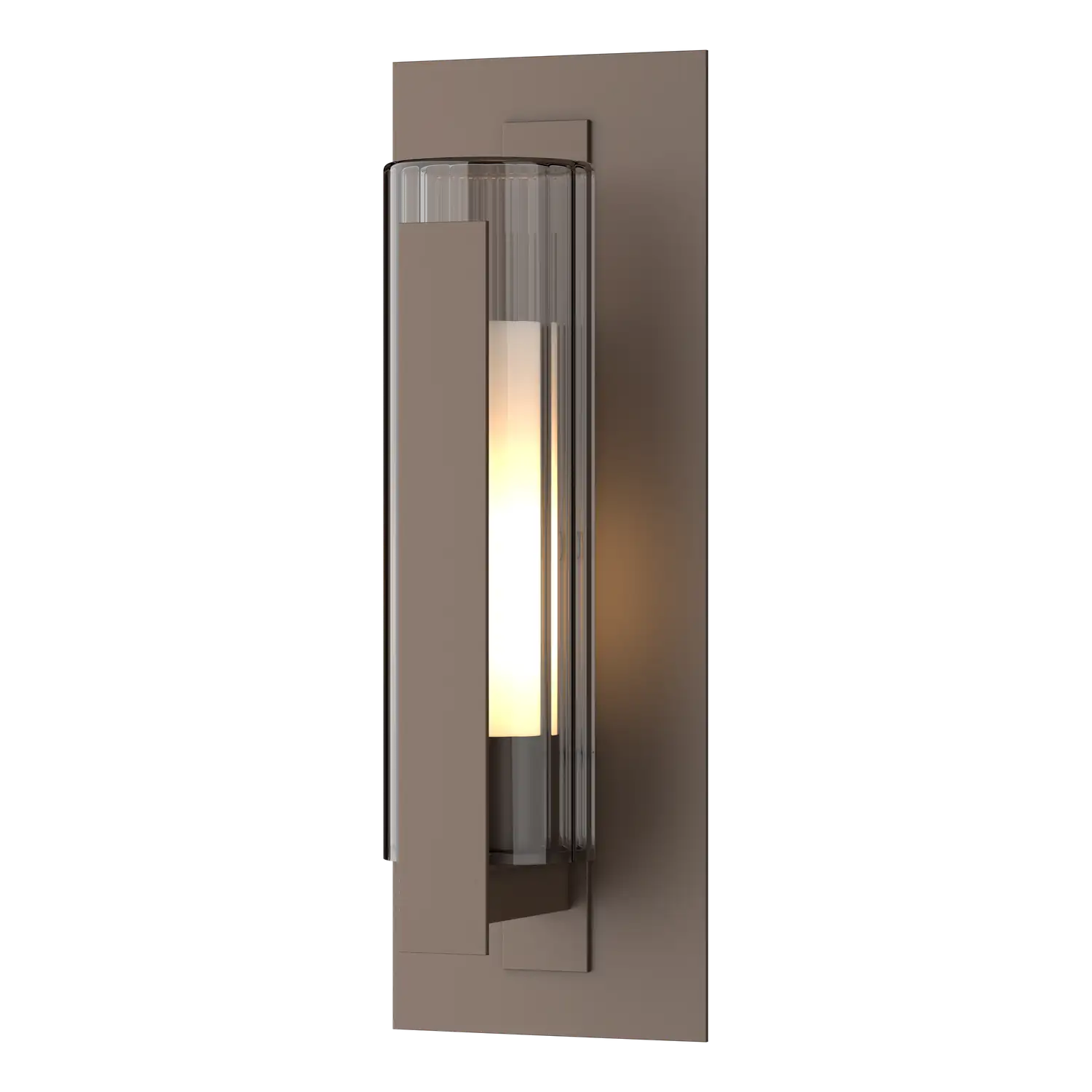 HUBBARDTON FORGE VERTICAL BAR FLUTED GLASS OUTDOOR SCONCE