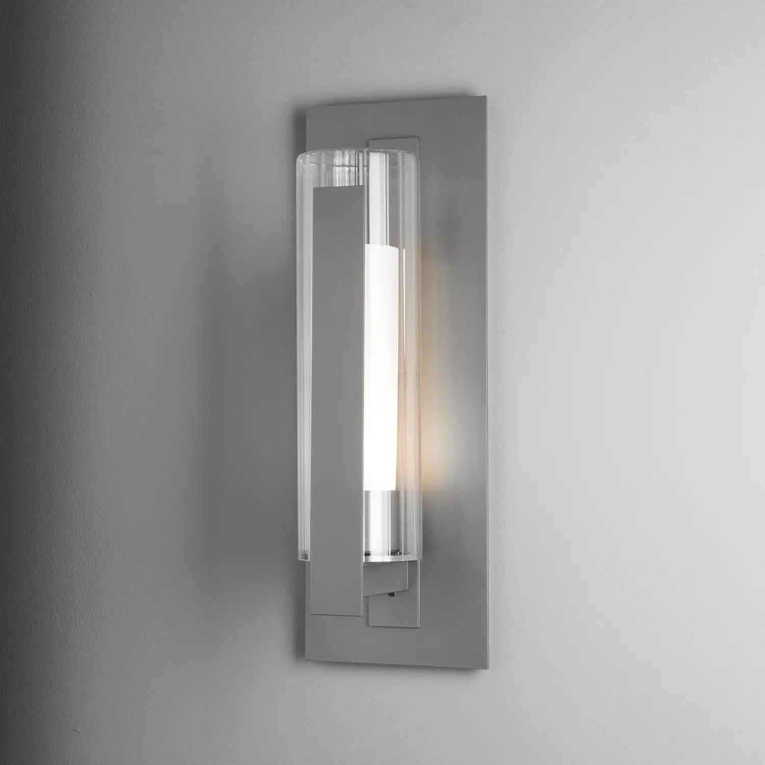 Hubbardton Forge, Vertical Bar Fluted Glass Outdoor Sconce, OUTDOOR WALL LIGHTS