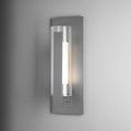HUBBARDTON FORGE VERTICAL BAR FLUTED GLASS OUTDOOR SCONCE