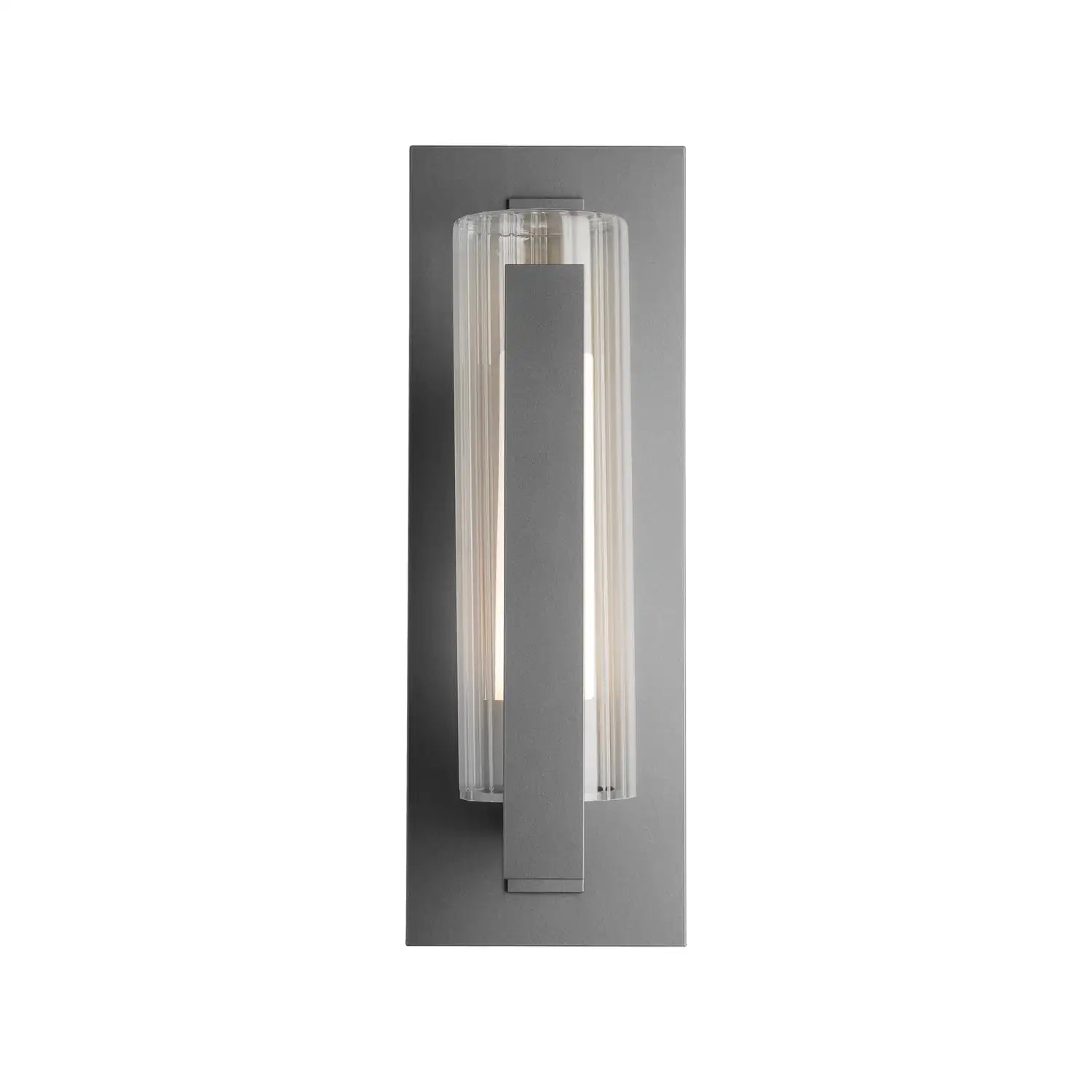 HUBBARDTON FORGE VERTICAL BAR FLUTED GLASS OUTDOOR SCONCE