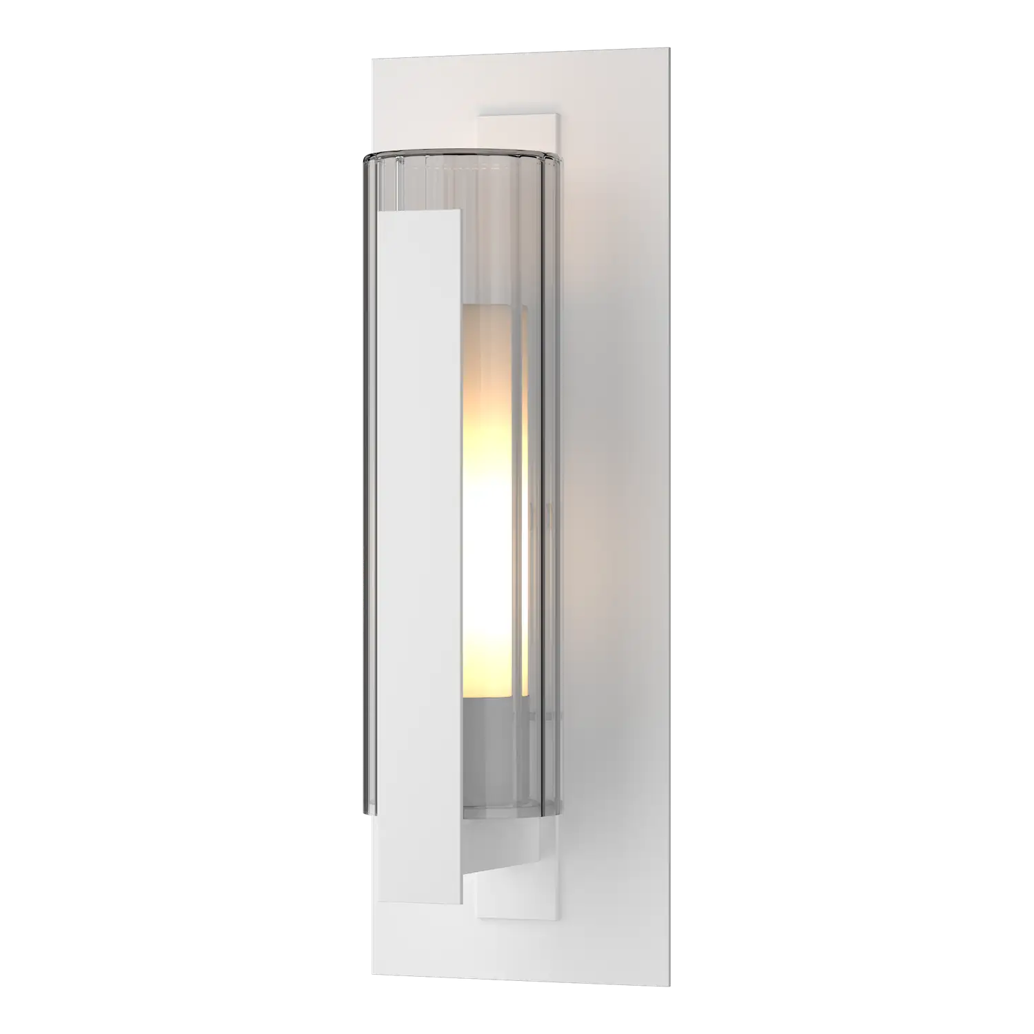 HUBBARDTON FORGE VERTICAL BAR FLUTED GLASS OUTDOOR SCONCE