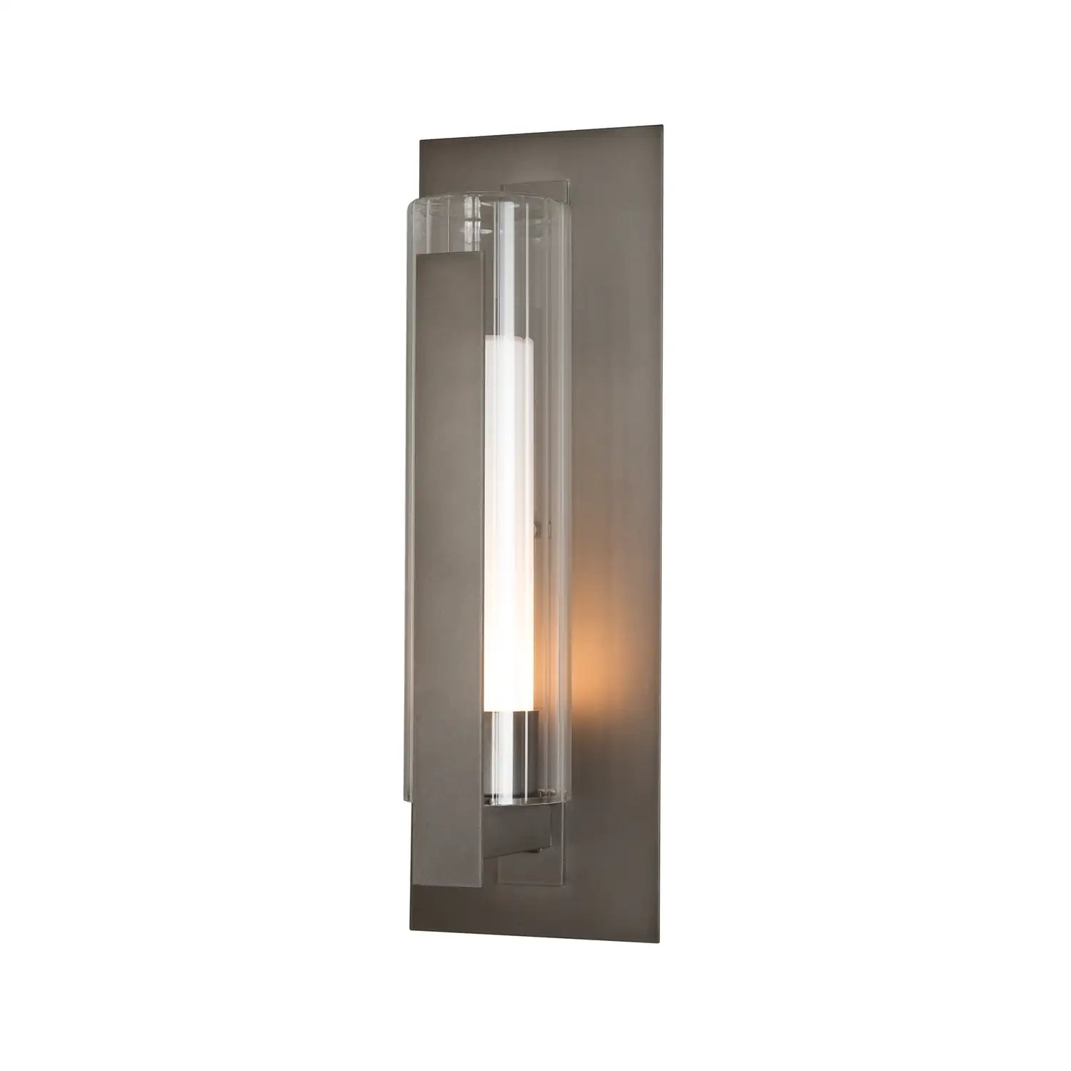 HUBBARDTON FORGE VERTICAL BAR FLUTED GLASS OUTDOOR SCONCE