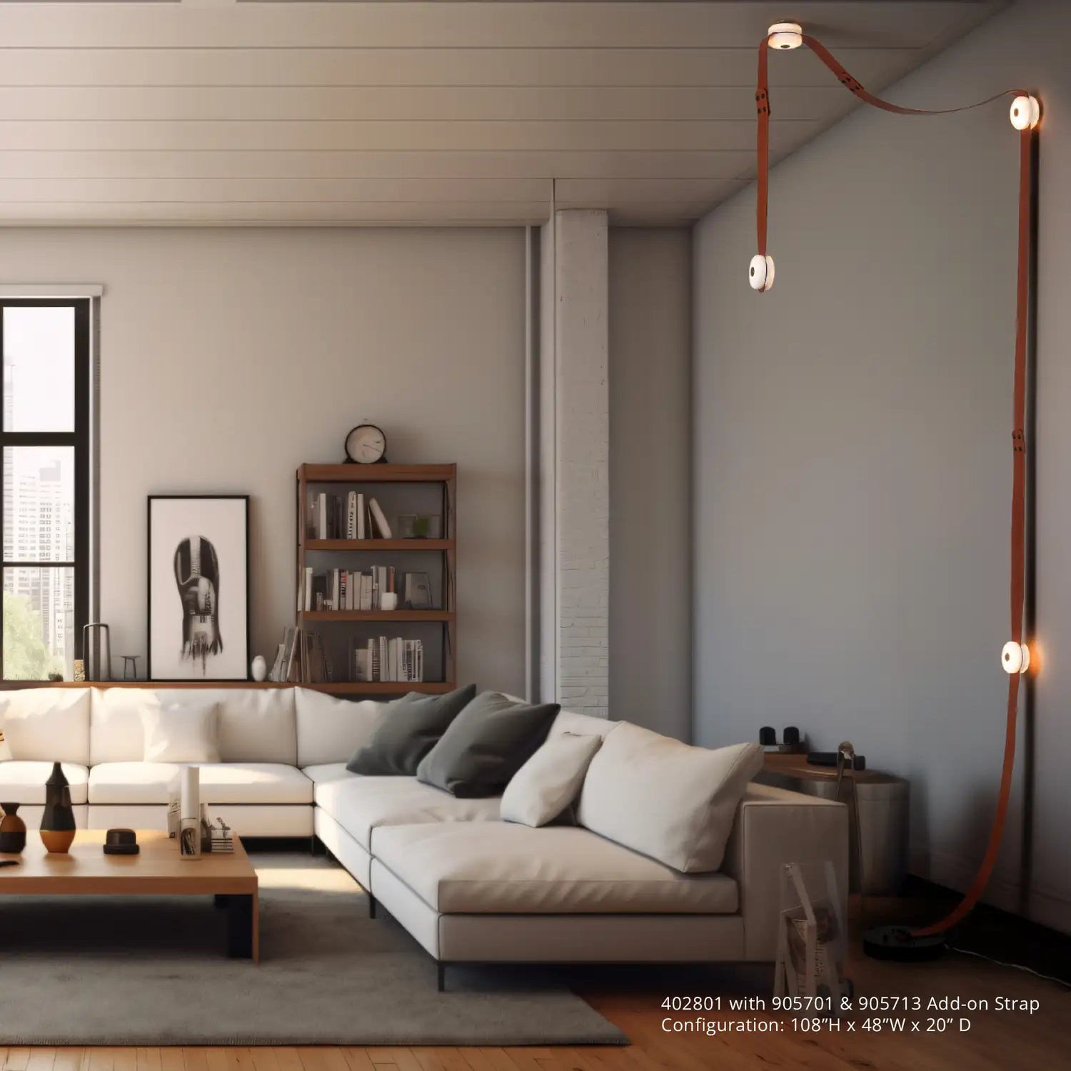 HUBBARDTON FORGE SNAPS FLOOR-TO-CEILING PLUG-IN LED LAMP - Floor