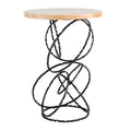 HUBBARDTON FORGE OLYMPUS WOOD TOP ACCENT TABLE - Decorative Accents