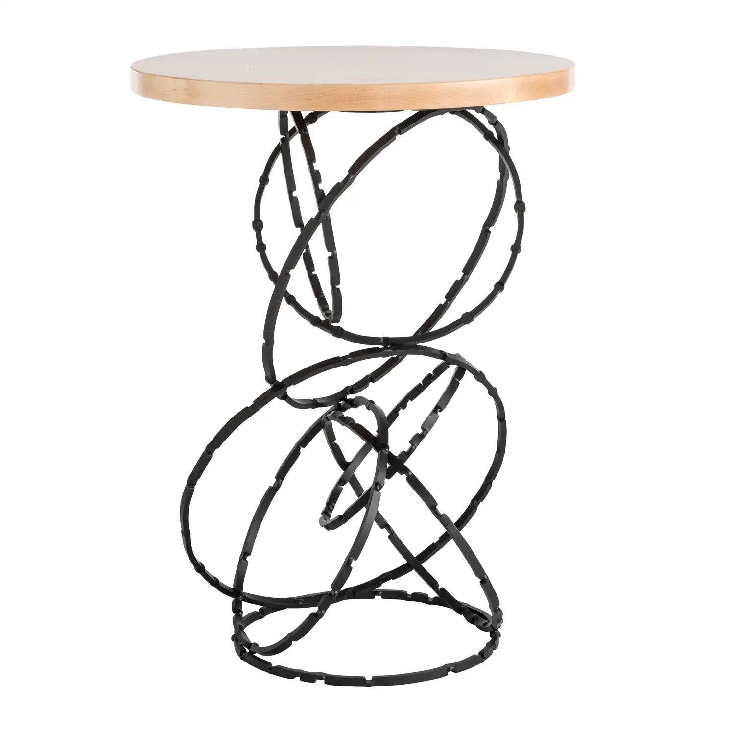 HUBBARDTON FORGE OLYMPUS WOOD TOP ACCENT TABLE - Decorative Accents