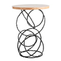 HUBBARDTON FORGE OLYMPUS WOOD TOP ACCENT TABLE - Decorative Accents