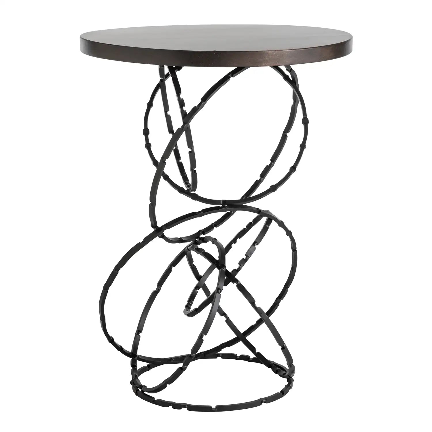 HUBBARDTON FORGE OLYMPUS WOOD TOP ACCENT TABLE - Decorative Accents