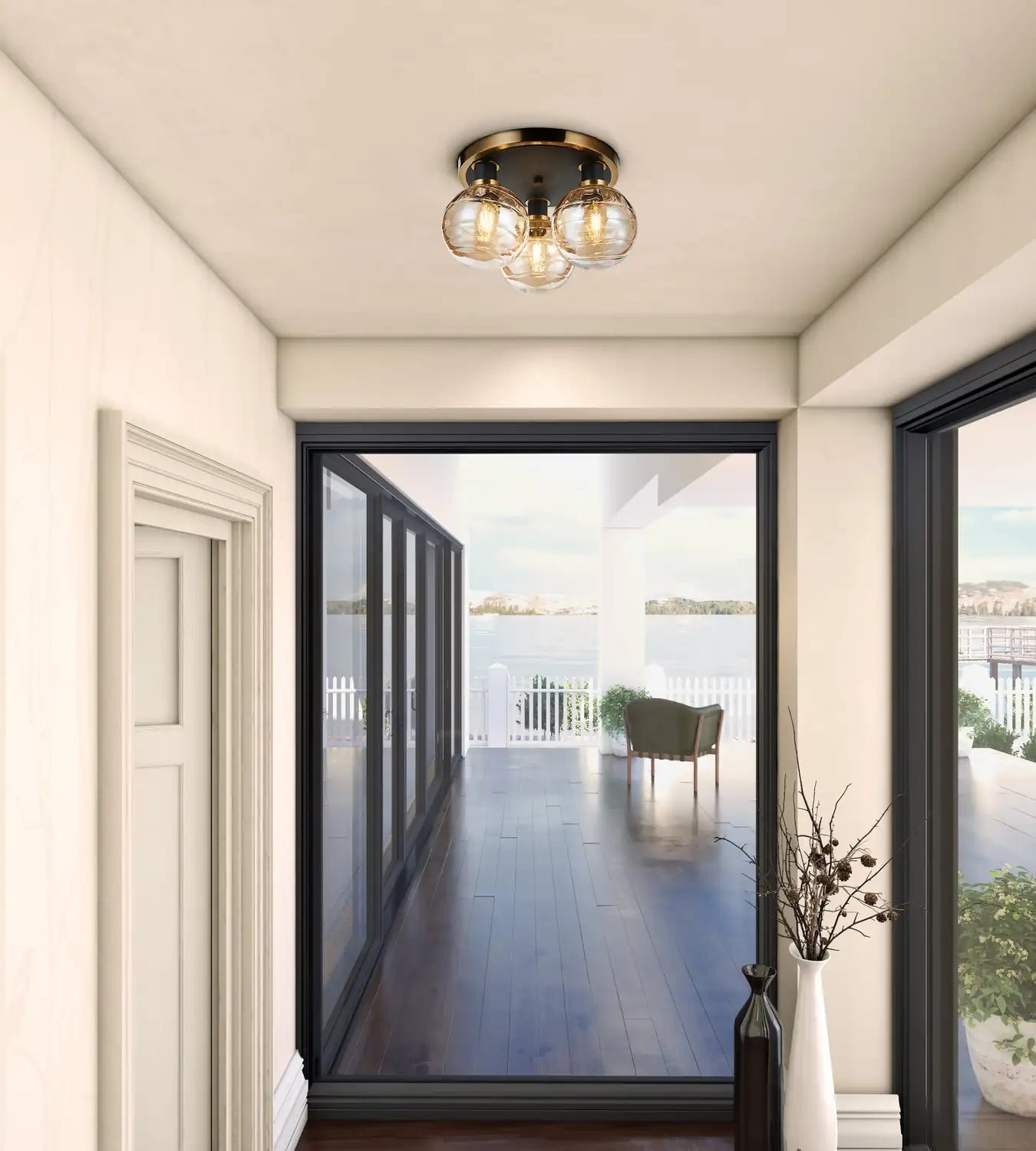 ARTCRAFT, GEM SEMI-FLUSH MOUNT, SEMI FLUSH MOUNT LIGHT