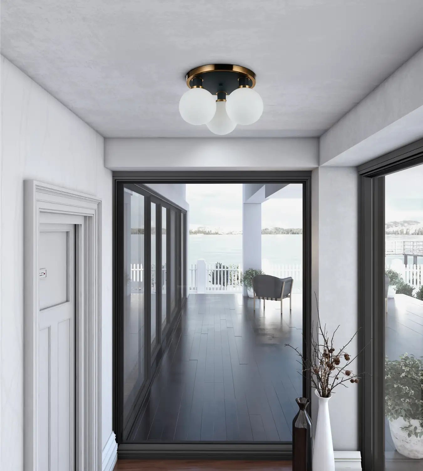 ARTCRAFT, GEM SEMI-FLUSH MOUNT, SEMI FLUSH MOUNT LIGHT