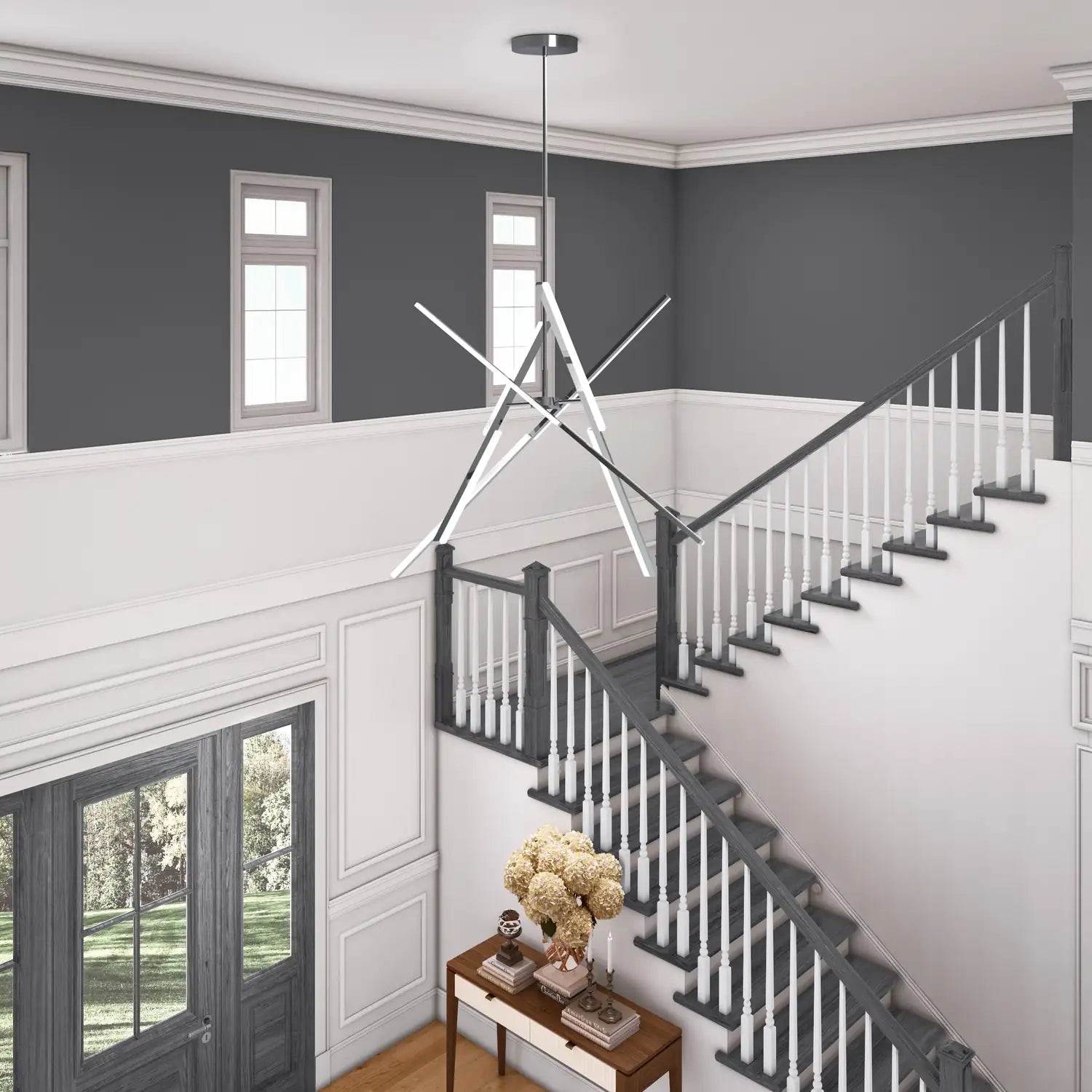 ARTCRAFT, STIX CHANDELIER, CHANDELIER LIGHT