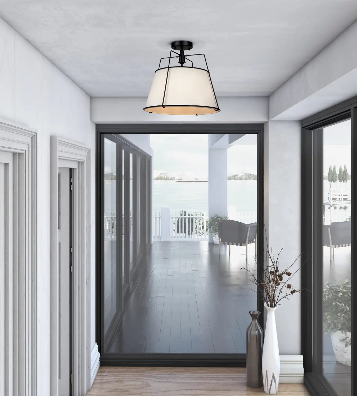 ARTCRAFT, PULLMAN SEMI-FLUSH MOUNT, SEMI FLUSH MOUNT LIGHT