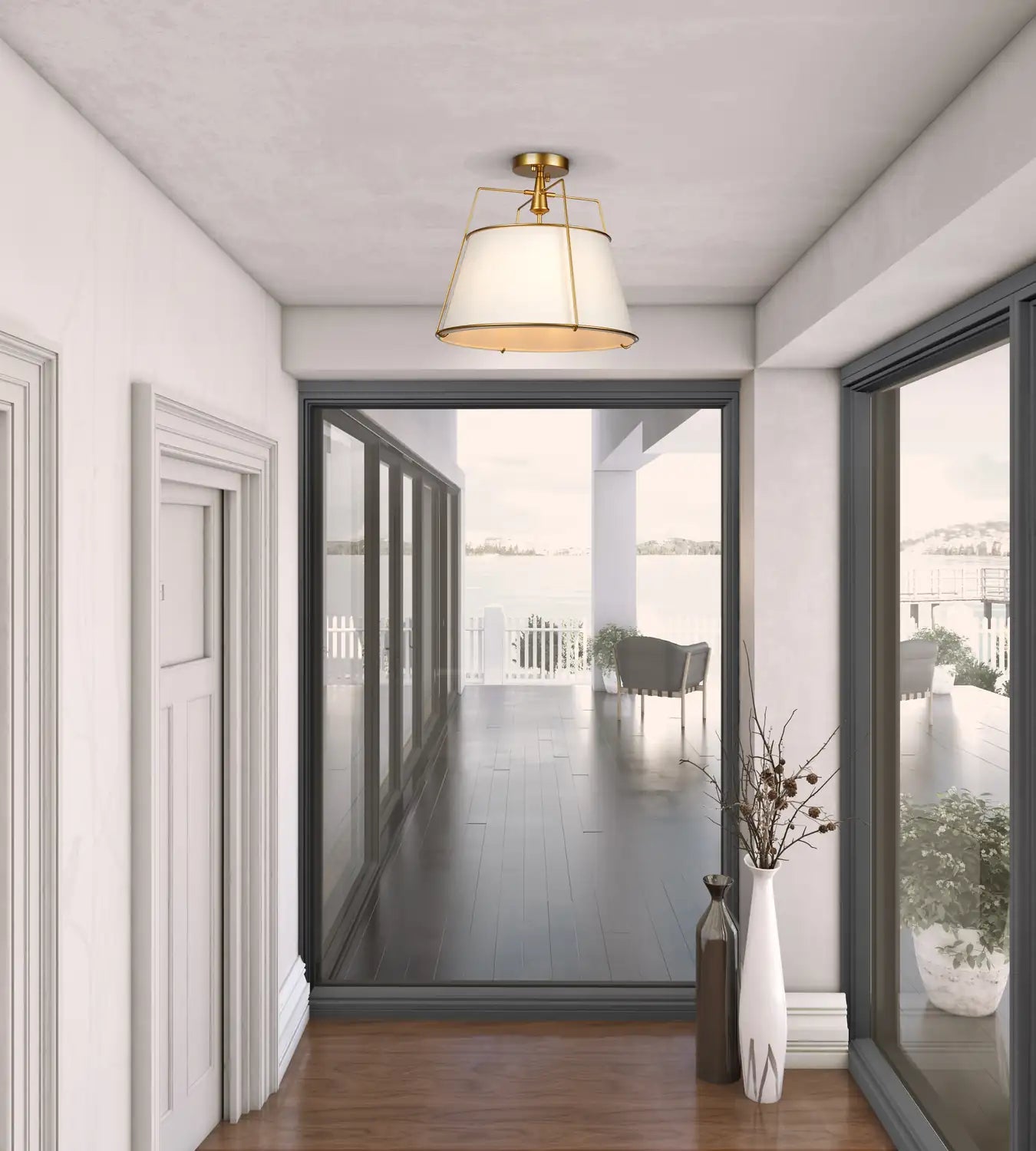 ARTCRAFT, PULLMAN SEMI-FLUSH MOUNT, SEMI FLUSH MOUNT LIGHT