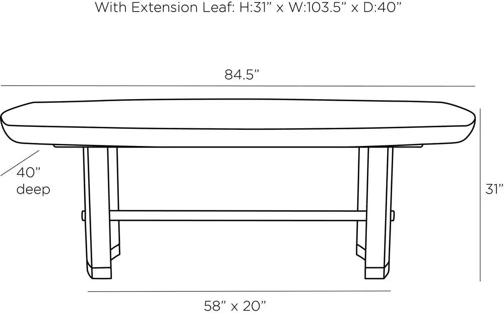 ARTERIORS PEMBROKE DINING TABLE - Side